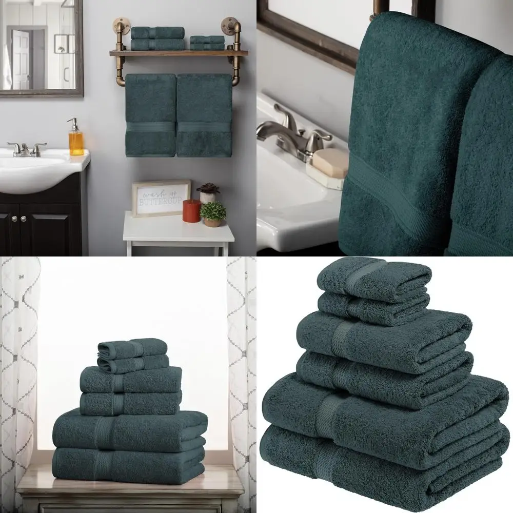 

Роскошный набор полотенец из египетского хлопка, 6 предметов для ванной и душа, 30x55 и 20x40 дюймов, качество премиум-класса
