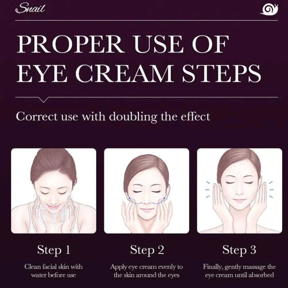 Caracol colágeno Eye Cream, Anti círculos escuros, Anti sacos, produtos de cuidados com a pele, rugas hidratantes, produtos de beleza, Anti sacos, 20g, Z1C5