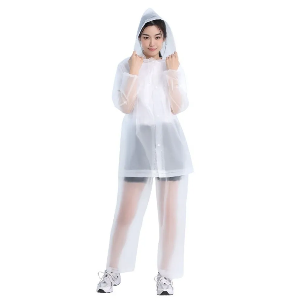 Eva Raincoat Set Windproof Full Coverage Cycling Raincoat Strengthen buttons Adjustable Rain Cover Outdoor Activities