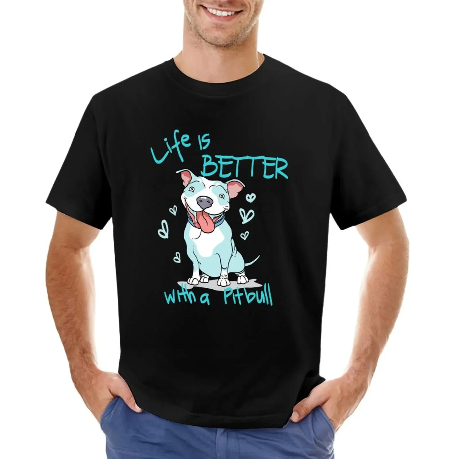 

Funny Pitbull Mom Gift Life is Better With a Pitbull T-shirt summer clothes sweat cute clothes Blouse plain black t shirts men