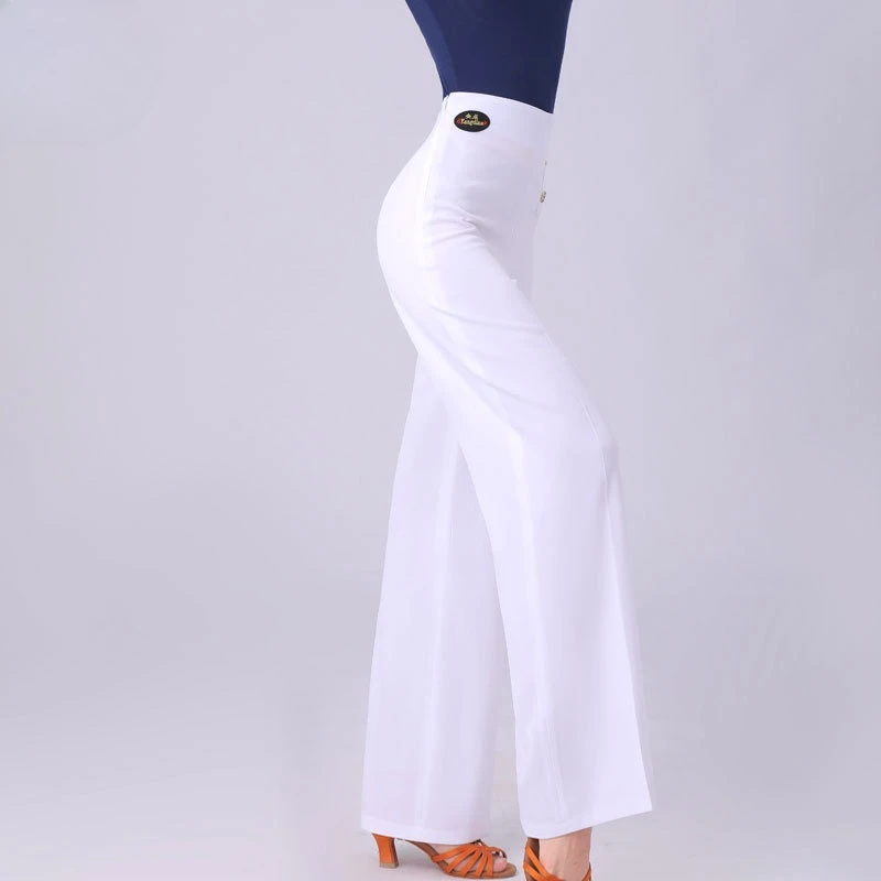 Pantalon de danse latine personnalisé, pratique sociale, jambes larges, costume de danse moderne, taille haute, Gitaba, vêtements pour femmes