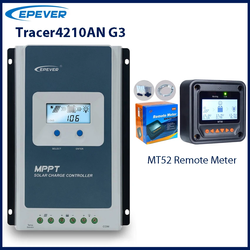 40a Mppt Solar Laadregelaar 12V 24V Batterijspanning Max Zonnepaneel 100V Epever Regelaar Met Mt52 Datamonitor