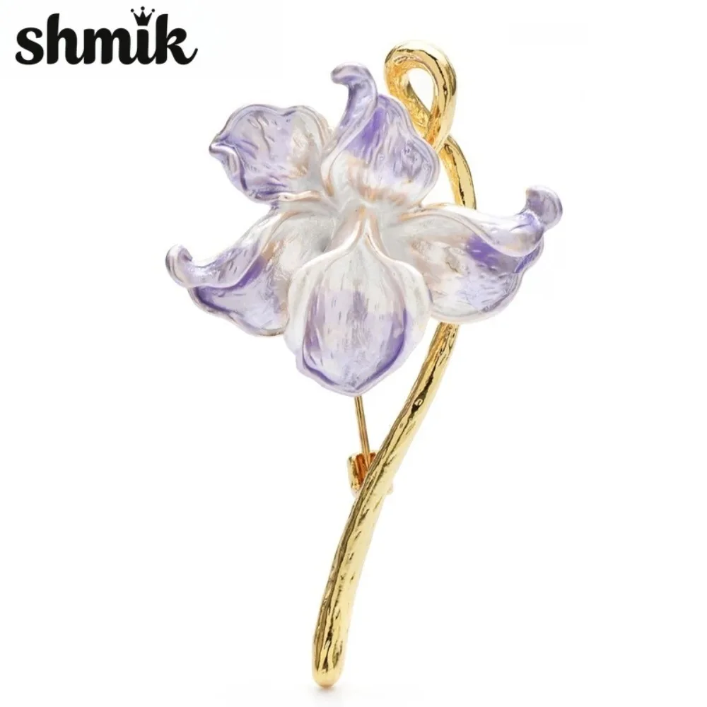 Elegant Enamel Orchid Flowers for Women Lady 2-color Phalaenopsis Plants Party Casual Brooch Pins Fashion Jewelry Gifts