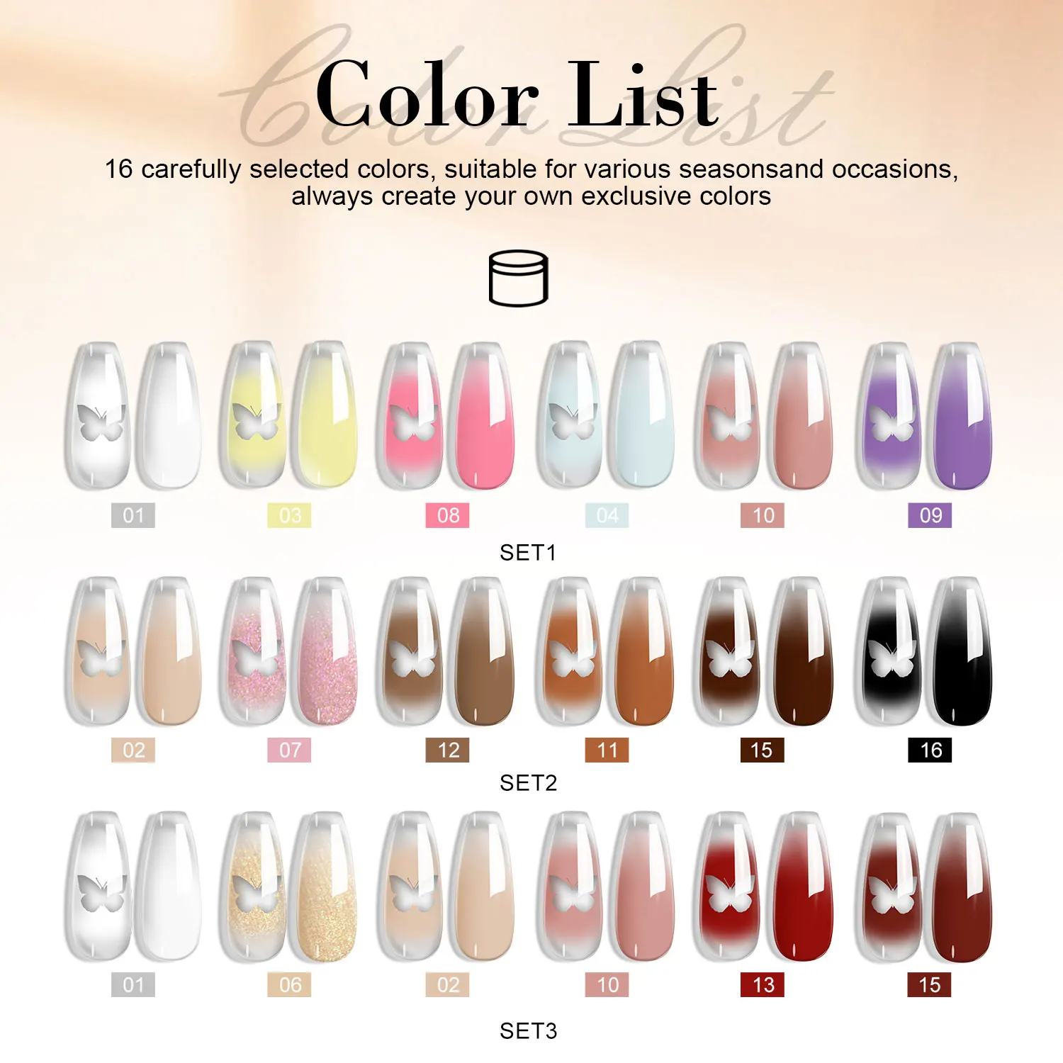Limegirl gradiente pintura gel 6 cores ombre gel com 50 pçs esponjas de unhas & garras de metal para arte do prego ombre unhas manicure francesa
