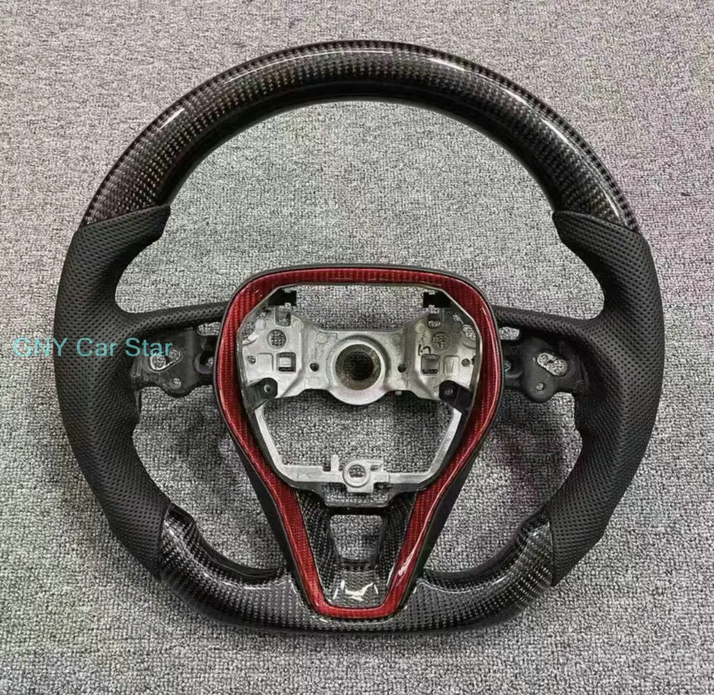 عجلة قيادة من ألياف الكربون لسيارة تويوتا أفالون كامري كورولا RAV4 ليفين 2020-2023