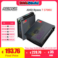 ACEMAGIC S3A MINI PC AMD Ryzen 7 5700U Processor RAM 32GB DDR4(Up to 64GB)512GB SSD Dual Channel 8 Cores/16 Threads Wifi6 BT5.2