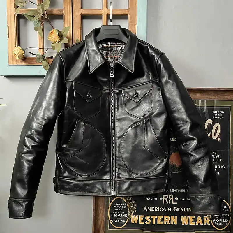 Tailor Brando Heavy Teacore Horsehide Classic Short Slim Fit Mendoza Genuine Leather Jacket