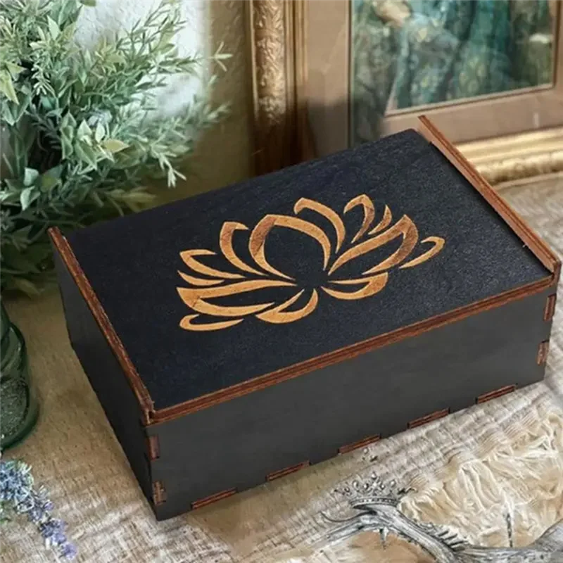 AS63-بطاقة التارو حافظة خمر صندوق حلية خشبي صندوق مجوهرات صغير الخشب خمر صندوق متعدد الوظائف لملحقات بطاقة التارو #5