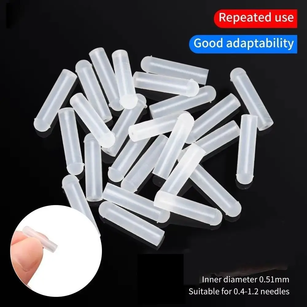 50Pcs Blunt Tip Special Silicone Plug Head Anti Glue Leakage Prevent Solidifying Protective Covers Silicone Needle Cap