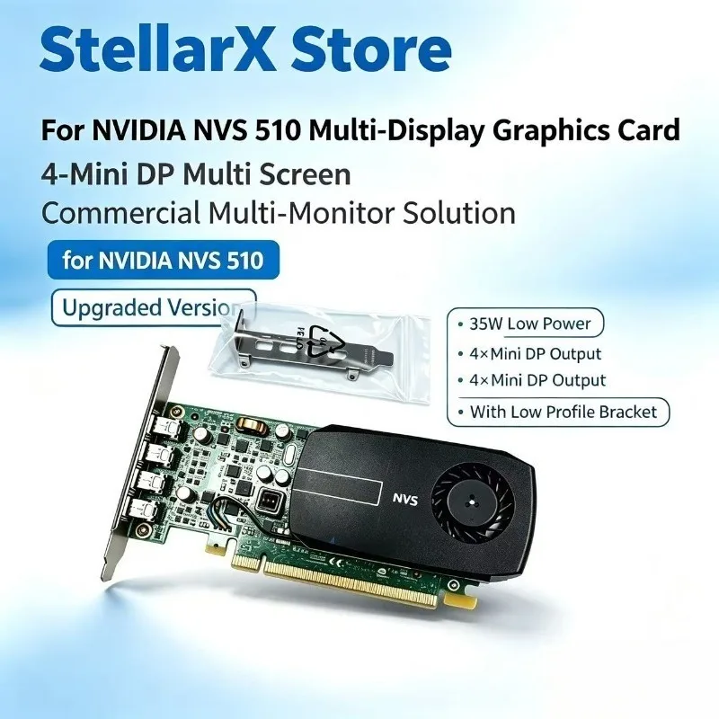 For NVIDIA NVS 510 2GB DDR3 4-Mini DP Multi-Display Professional Graphics Card PCIe 2.0 x16 Professional Graphics Graphics Card