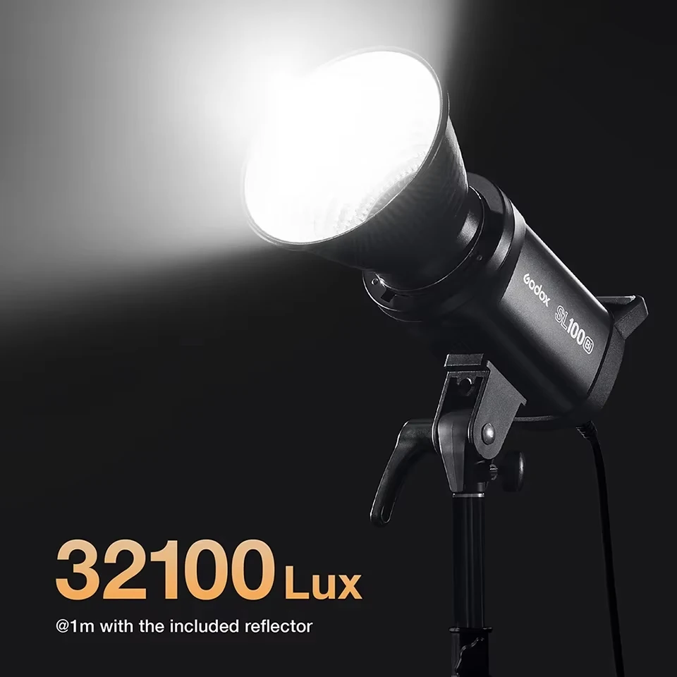 Godox SL100Bi COB Bi-color 2800-6500K Fill Lighting CRI 96+ TLCI 97+ Built-in 11 Special Effects for Filmmaking Video Creation