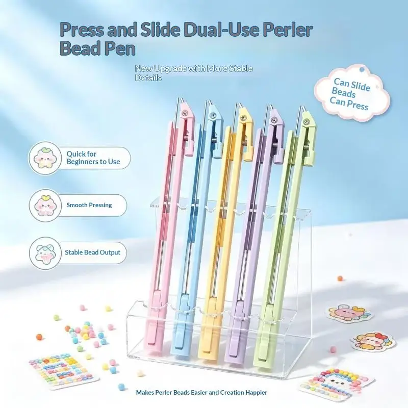 Handlicher, platzsparender Perlenstift, effizienter 2,6-mm-Perlenstift mit automatischer Perlenversiegelung, klemmfreies, ergonomisches Werkzeug zum Perlenplazieren, Pixel-Puzzle – Detail 4