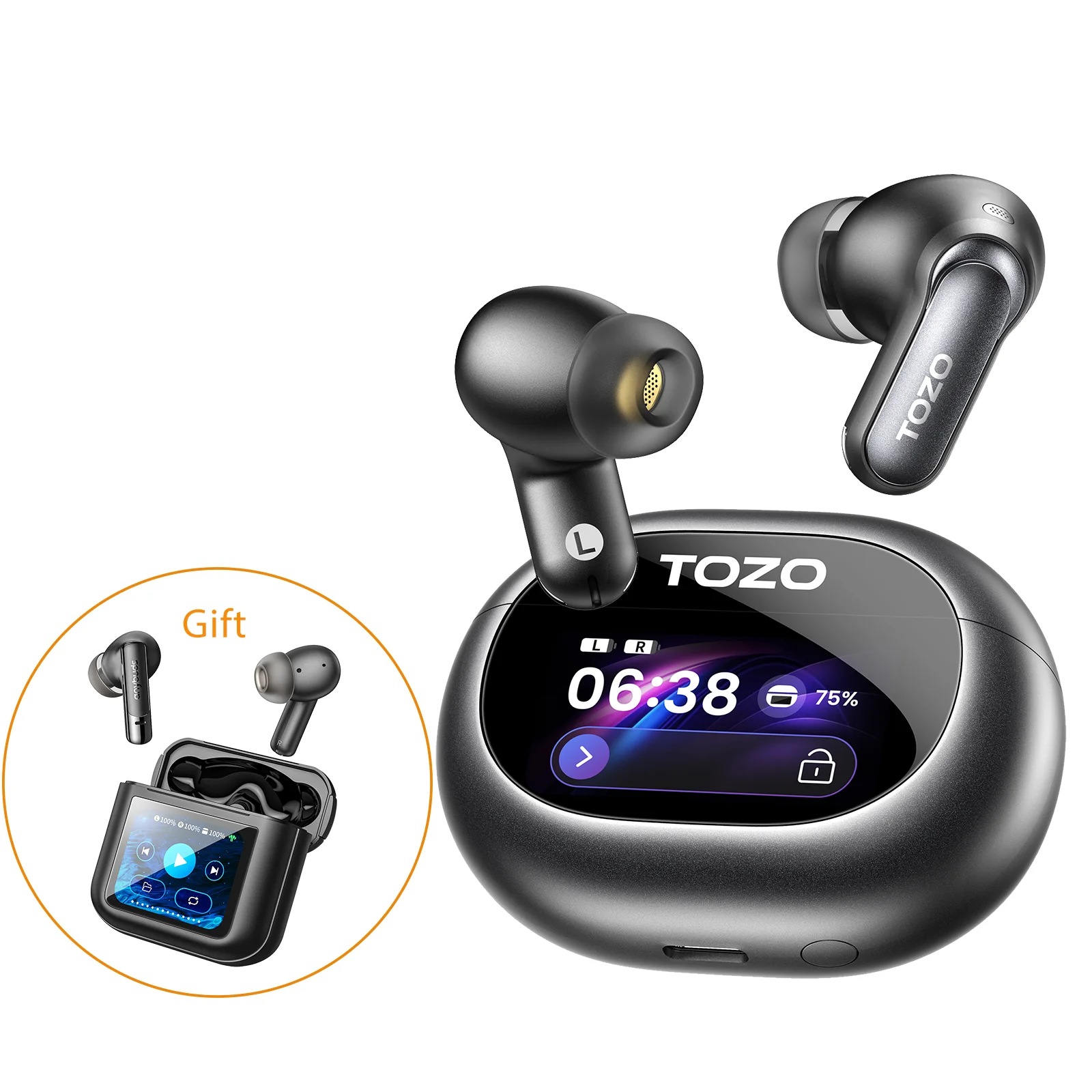 TOZO NC20 Pro Hi-Res Earbuds Smart Touch Sreen Control LDAC Wireless Bluetooth Headsets in-ear Deep Bass Immersive HiFi Sound