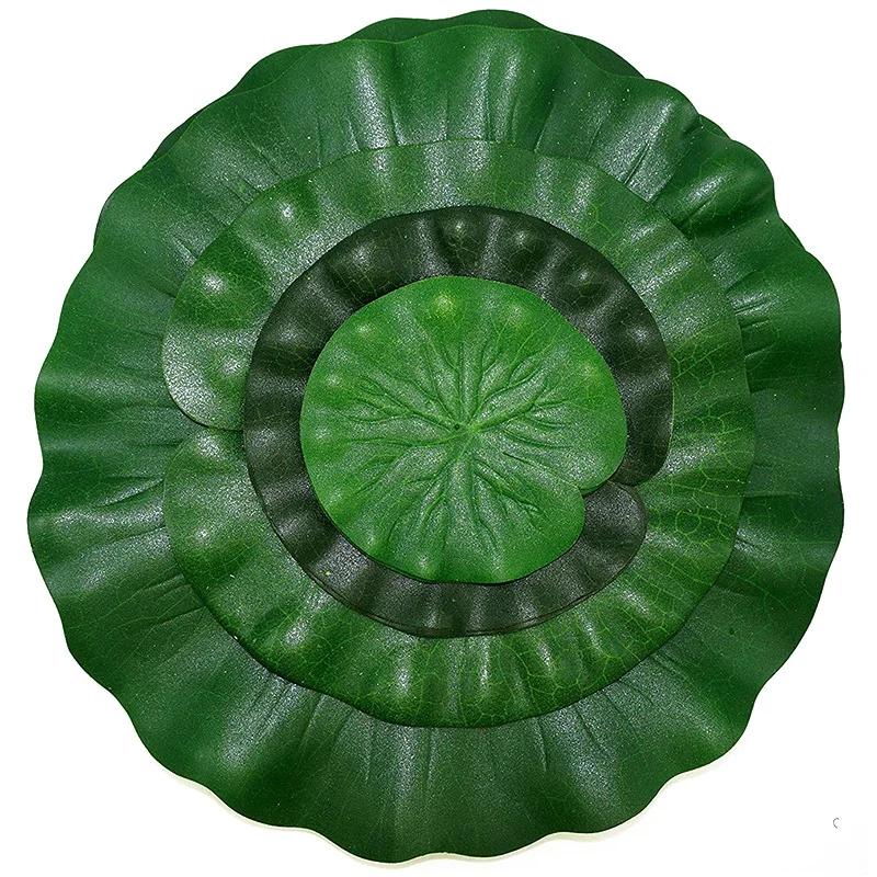 Artificial Floating Foam Lotus Leaves Decor For Pond Aquarium And Stage Realistic Lotus Foliage Green Plant For Fish Pool Decora