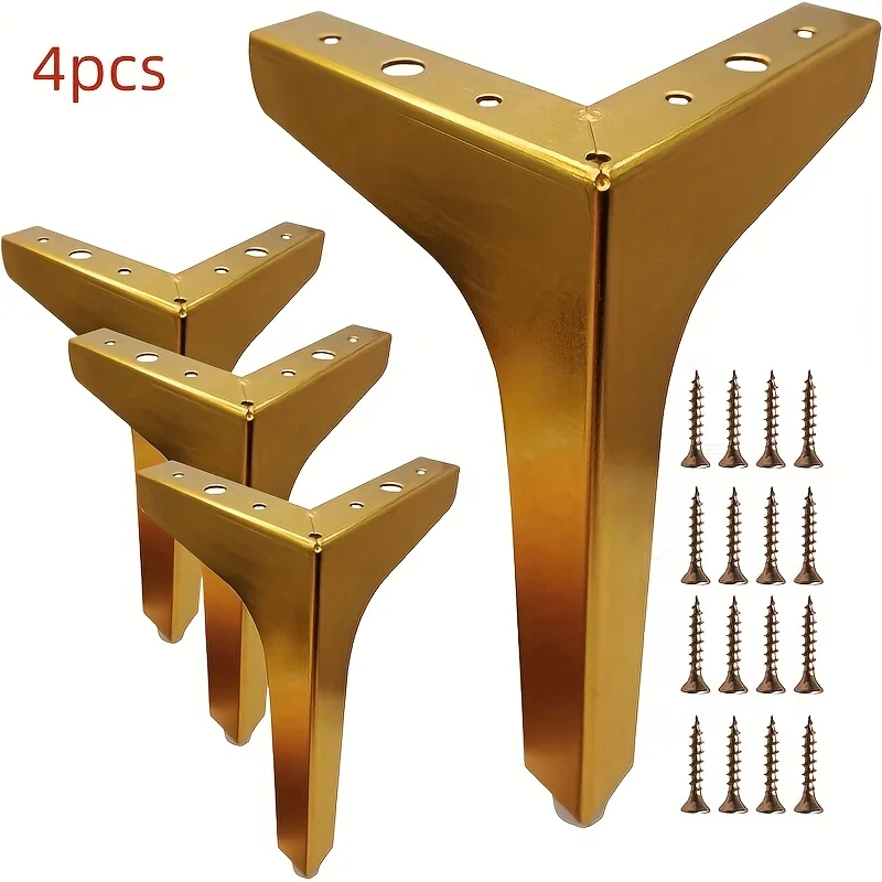 4pcs metal furniture legs Sofa Cabinet Table Heightening Foot Furniture Replacement Feet triangular support legs hardware ﻿