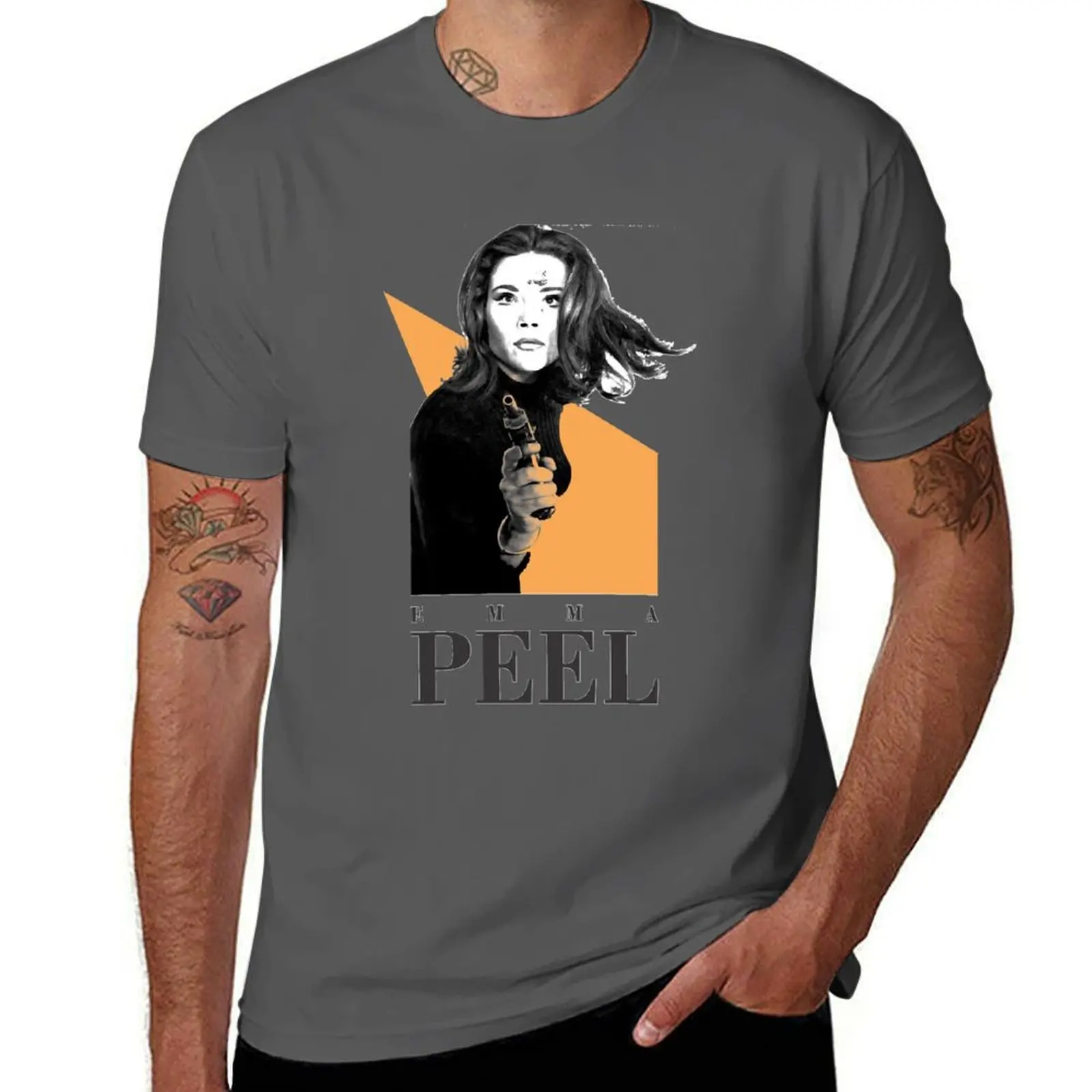 

emma peel T-Shirt man t shirt designer t shirts for man graphic vintage t shirt men 100% cotton luxury brand T-Shirt