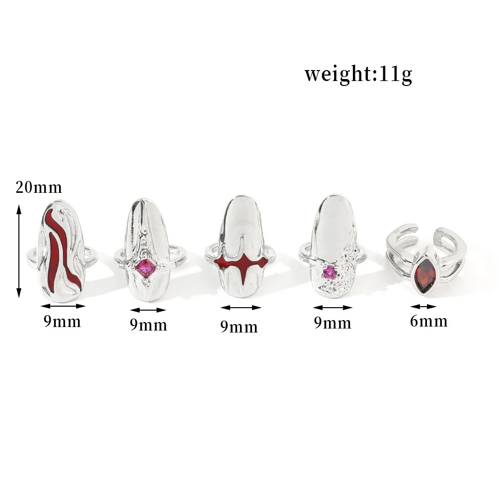 1 Set Zinklegering Nagelring Vingernagels Ring Nageltip Ring Mode Vinger Decor Nagelringen Set Ring Decor Vrouwen Sieraden
