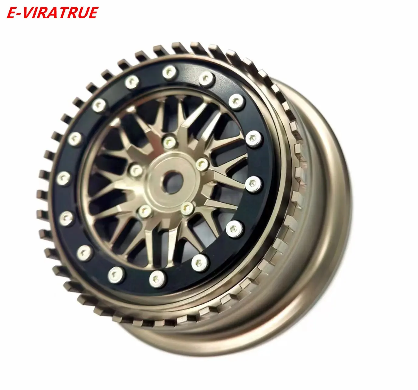 E-VIRATRUE 2.2/3.0''Alu Wheel For RZR Rey/Baja Rey/Hammer Rey U4/Losi Lasernut/Axial SCX10 1/10 Titanium1pcs