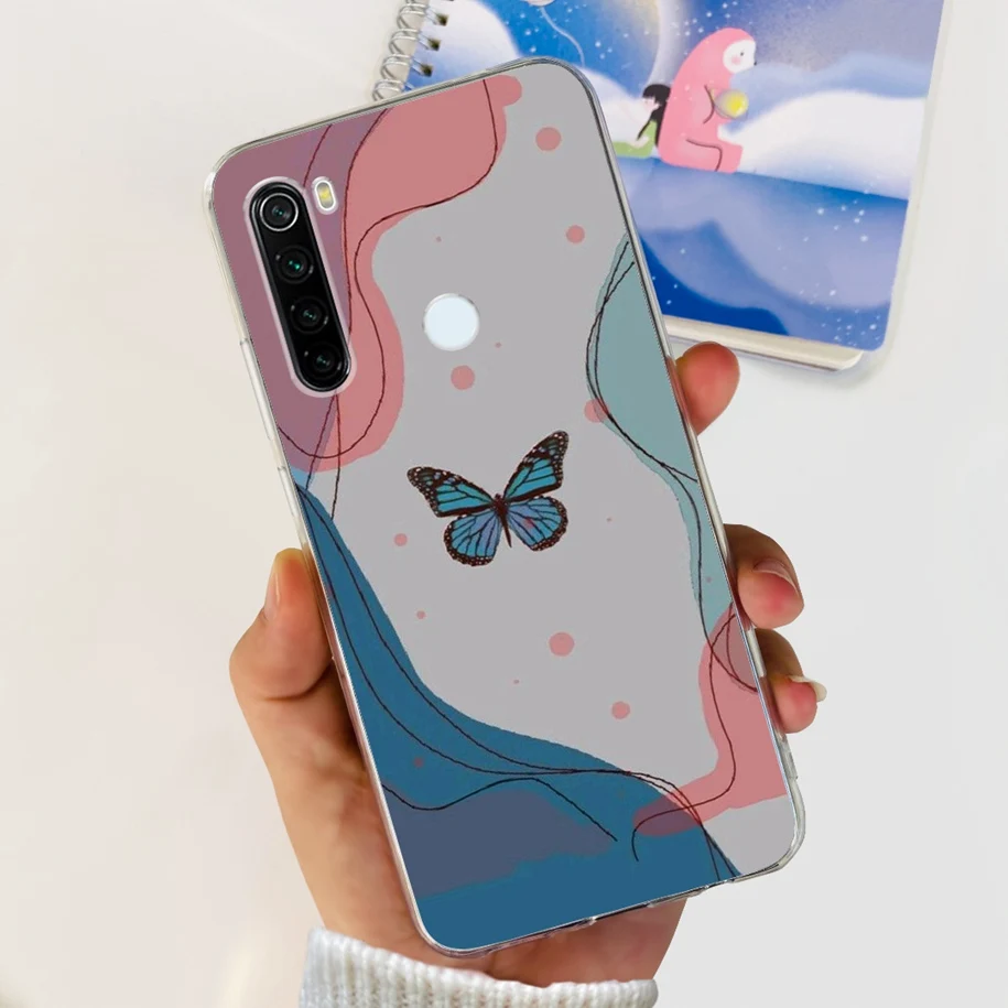 For Xiaomi Redmi Note 8 Case Note 8T Cover New Fashion Butterfly Silicone Soft Funda on Xiaomi Redmi Note 8 Pro Note8 Clear Capa