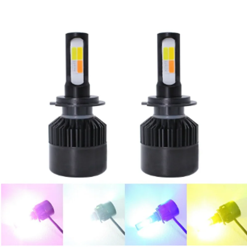 4Colors Strobe 60W Bulb Car Headlight H4 H7 LED Car Headlight Lamp Car Flashing Fog Light H8 H9 H11 9005 9006 LED Foglight Bulb