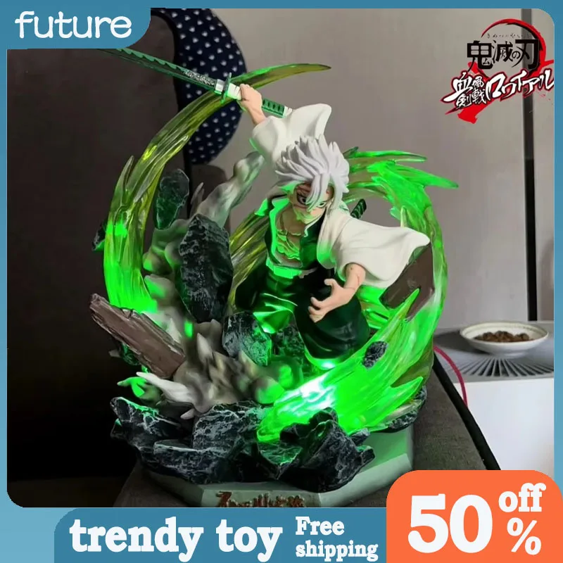 Demon Slayer Figur GK Shinazugawa Sanemi Windspalte Leuchtende PVC 30cm Actionfigur Sammlerstück Stehendes Modell Spielzeug Puppe Geschenke
