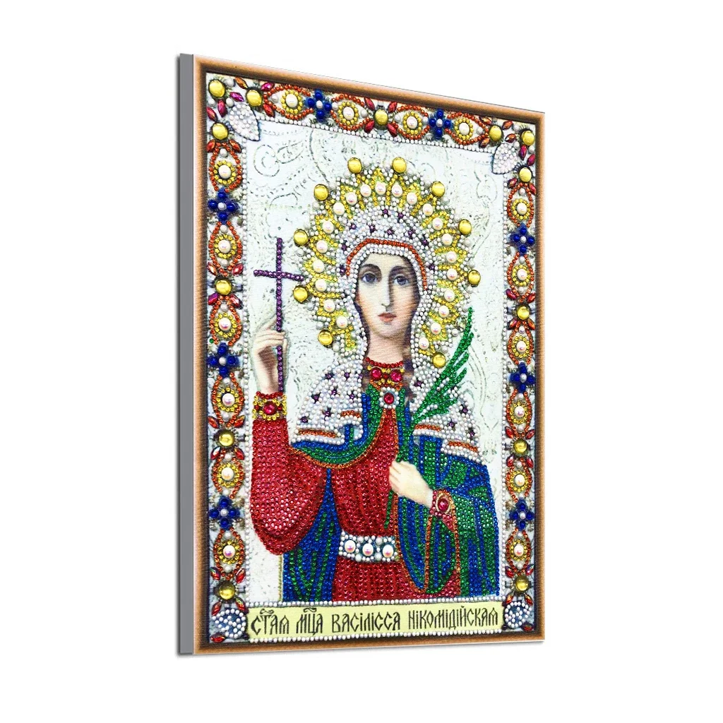 Special Shaped Diamond Painting Embroidery Icon Religion Mother and Son Round Crystal Drill 5D DIY Rhinestone Art Cross Stitch