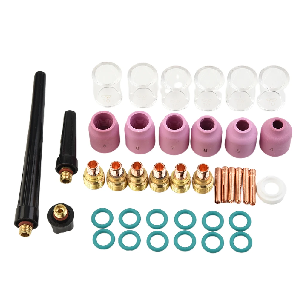 

Complete 40pcs TIG Welding Torch Kit for WP92025 Includes Glass Cups and Gas Lens for Various Welding Applications