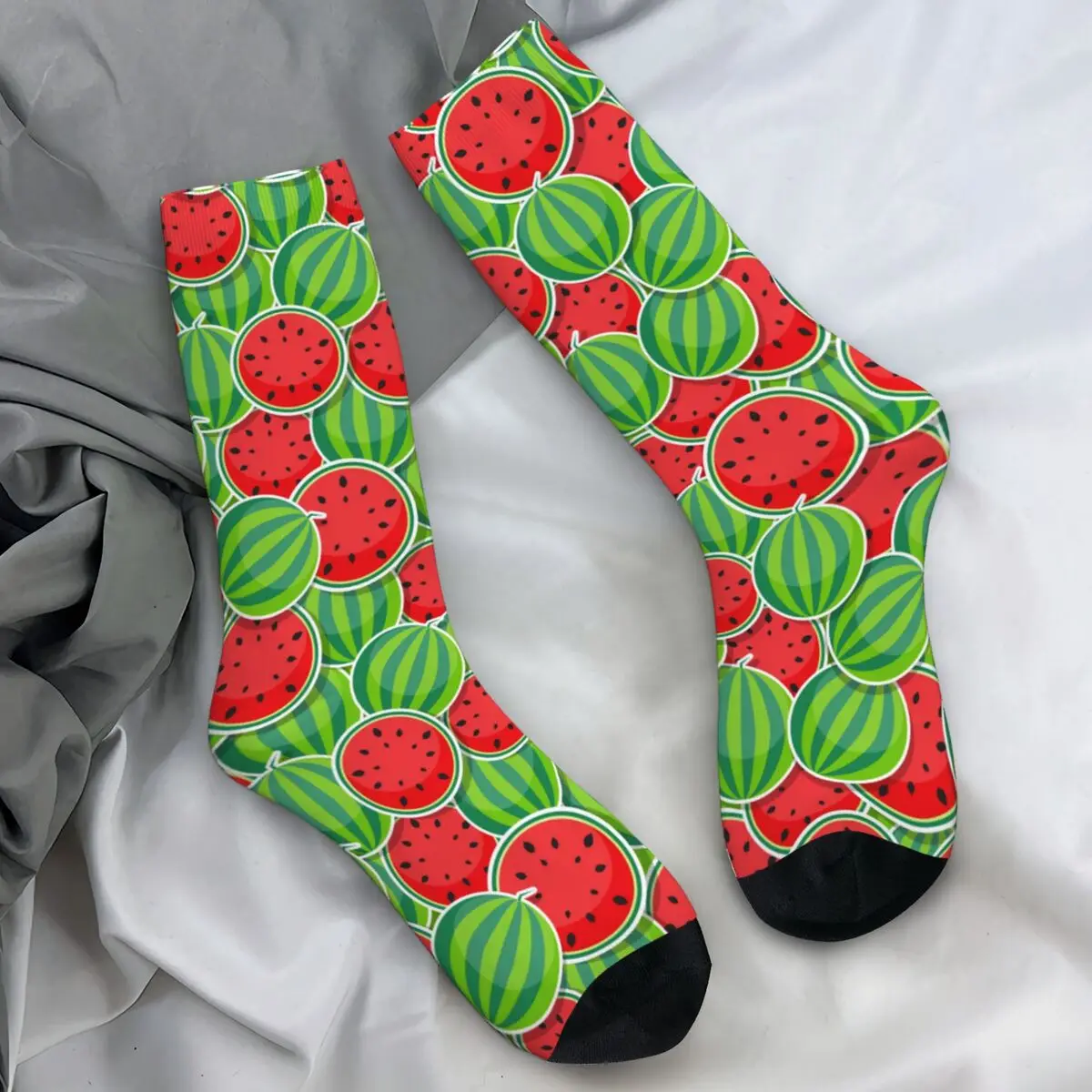 Watermelon Vector Image Socks Seamless Pattern Funny Stockings Winter Anti Skid Men Socks Warm Soft Graphic Running Sports Socks