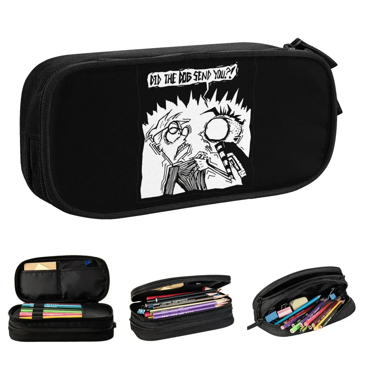 

JTHM Invader Zim Pencil Cases Johnny the Homicidal Maniac Pencil Pouch Pen Girls Boys Big Capacity Bag Office Gifts Stationery