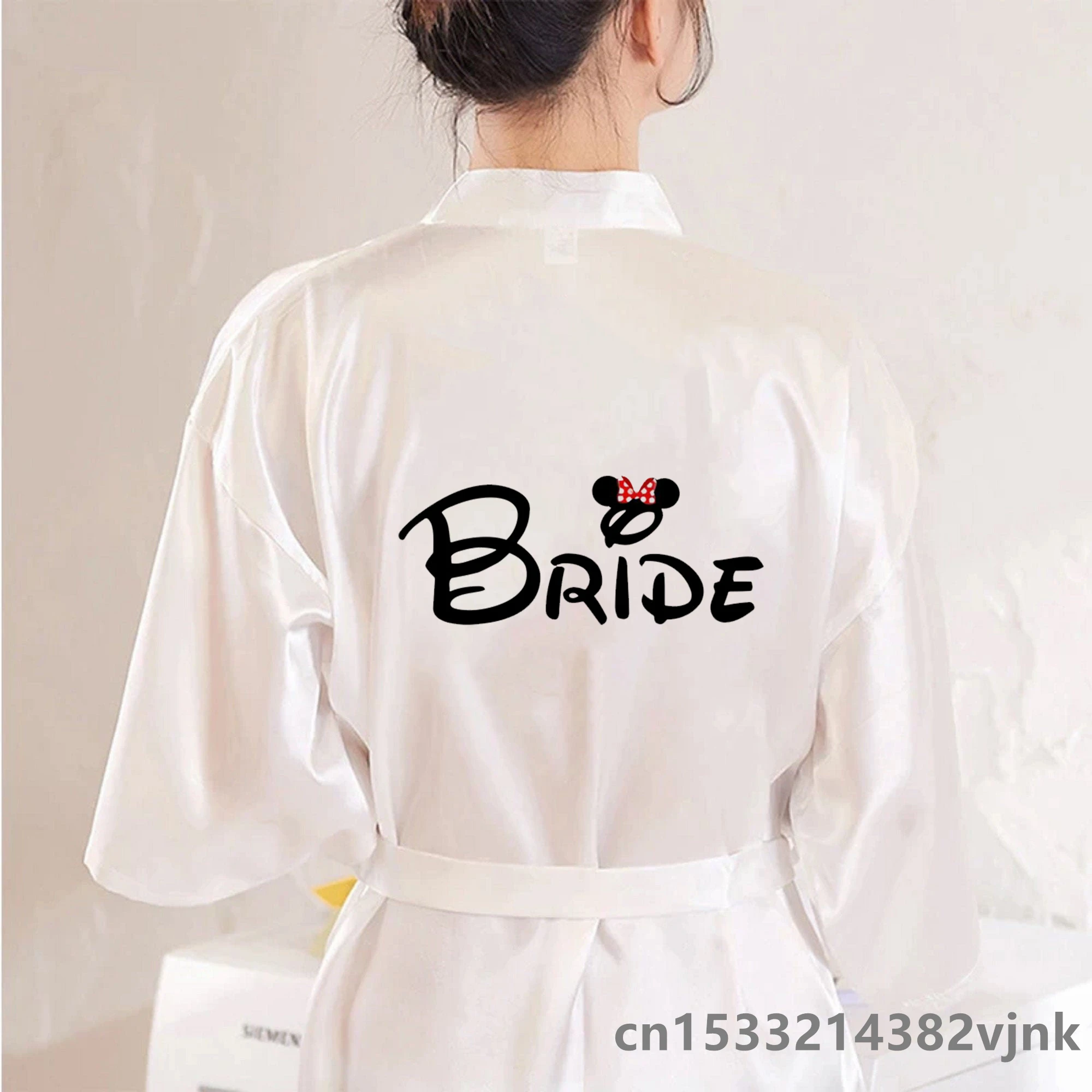 Wedding Party Team Bride Funny Women Wedding Dressing Gown Bathobe Bridal Party with black letters Robes Bridesmaid Robes gift