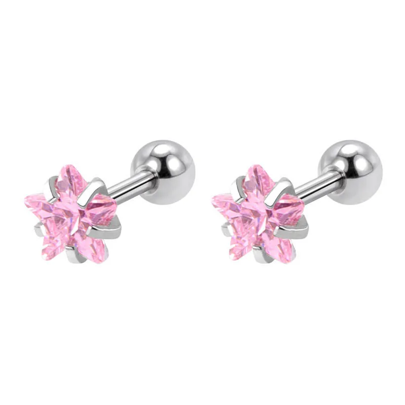 Größe 4mm, schlichter Stil, Damen und Herren, Edelstahl, 4 Farben, AAA, quadratische, runde, herzförmige Zirkon-Ohrstecker, kein Verblassen, allergiefrei – Detail 4
