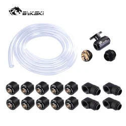 Bykski-Kit de raccord de compression à la main, tuyau souple, joint de connecteur, tube de tuyau, interrupteur, accessoires de refroidissement par eau