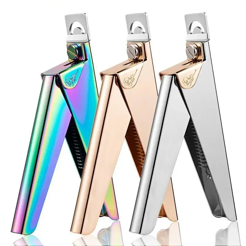 Stainless Steel UV Gel False Nail Tips Trimmer Clipper Edge Cutter Nail Art Manicure U Word Rainbow Gold Silver Tools