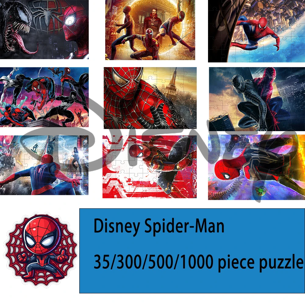 Disney Spider-Man 35/300/500/1000 piezas juego rompecabezas juguetes educativos descomprimidos regalos