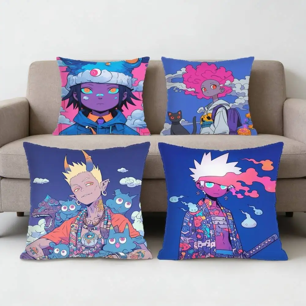 

AI Work Artist Lowswork Cartoon Pillow Case Sofa Living Room Bedroom Headboard Backrest Cushion Square Cushion Nap Time