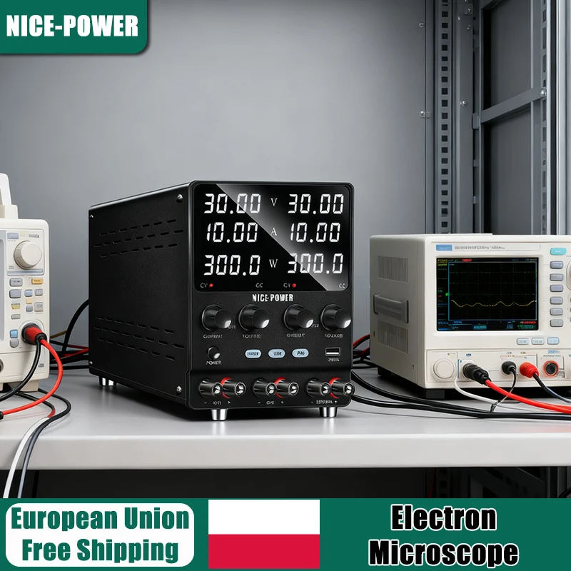 لطيفة الطاقة 30 فولت 10A 300 واط ثنائي القناة تيار مستمر امدادات الطاقة 4 في 1 قابل للتعديل الجهد المنظم الاسمية SER INDEP مختبر مصدر الطاقة إصلاح #1