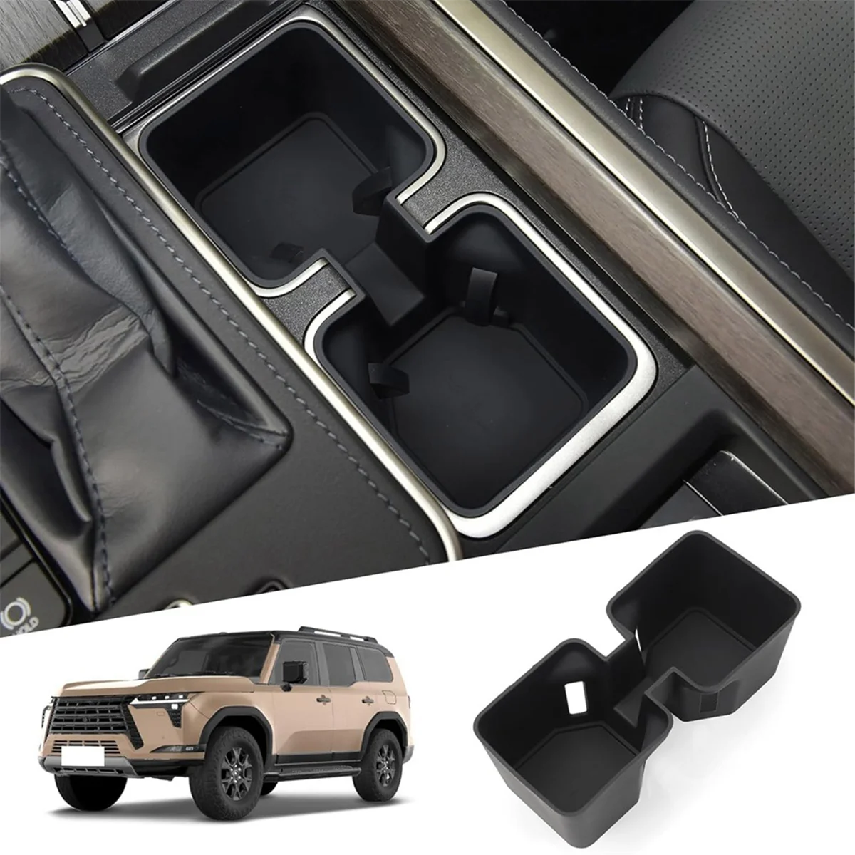 Center Console Cup Holder for Lexus GX 550 2024 Silicone Protection Pad Center Console Liner Interior Accessories