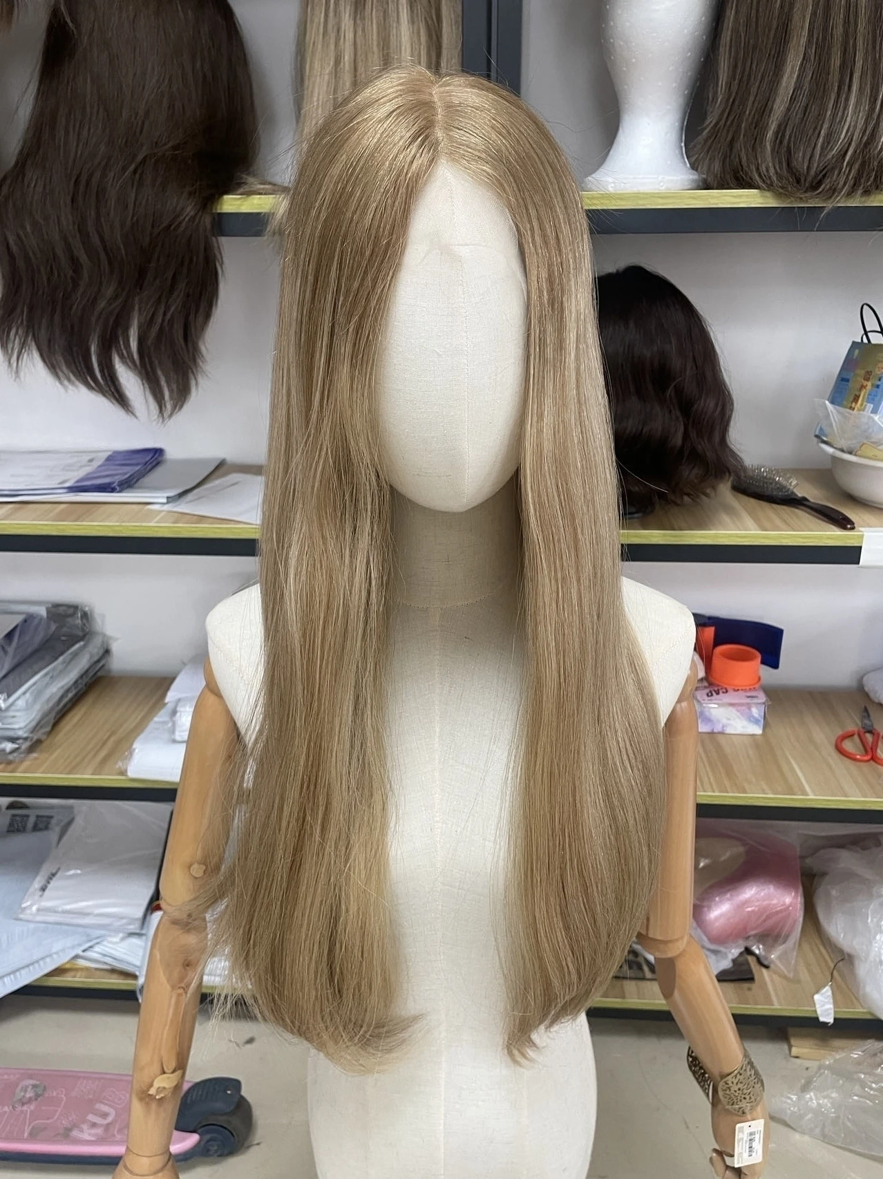 

Yelin #933 Jewish Lace Top Wigs European 100% Human Hair Natural Slik and Soft Kosher Fashion Wigs For Beauty