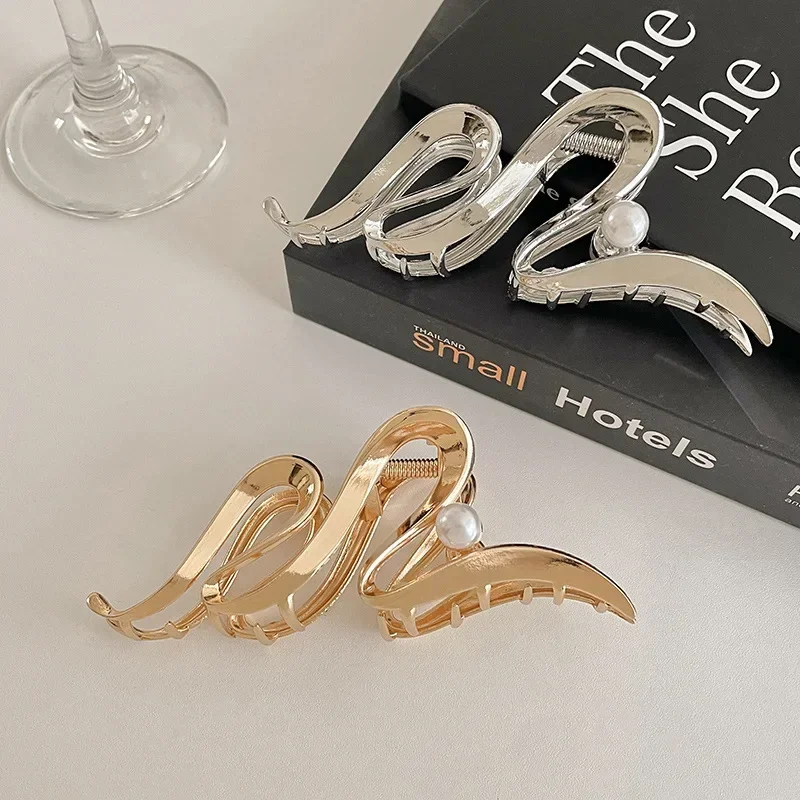 ผู้หญิงใหม่ Elegant Gold Silver Hollow โลหะผม Claw ผมคลิปผมแถบคาดศีรษะ Hairpin แฟชั่นสาวอุปกรณ์เสริมผม