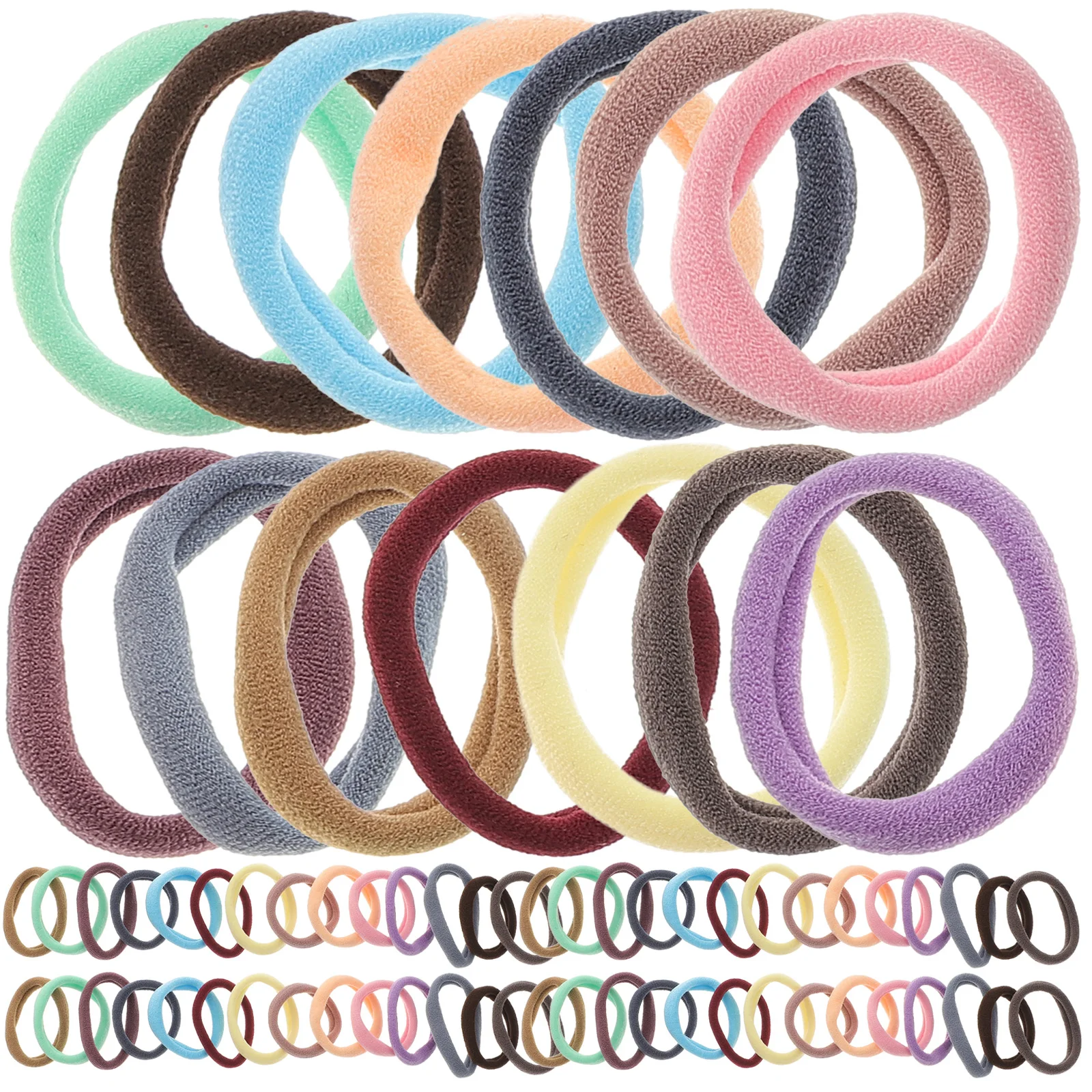 

200 Pcs Elastic Hair Ties Ponytail Holders Seamless Small Nylon Stretchy Hairb s Suitable Thick Curly Straight Thin Hair
