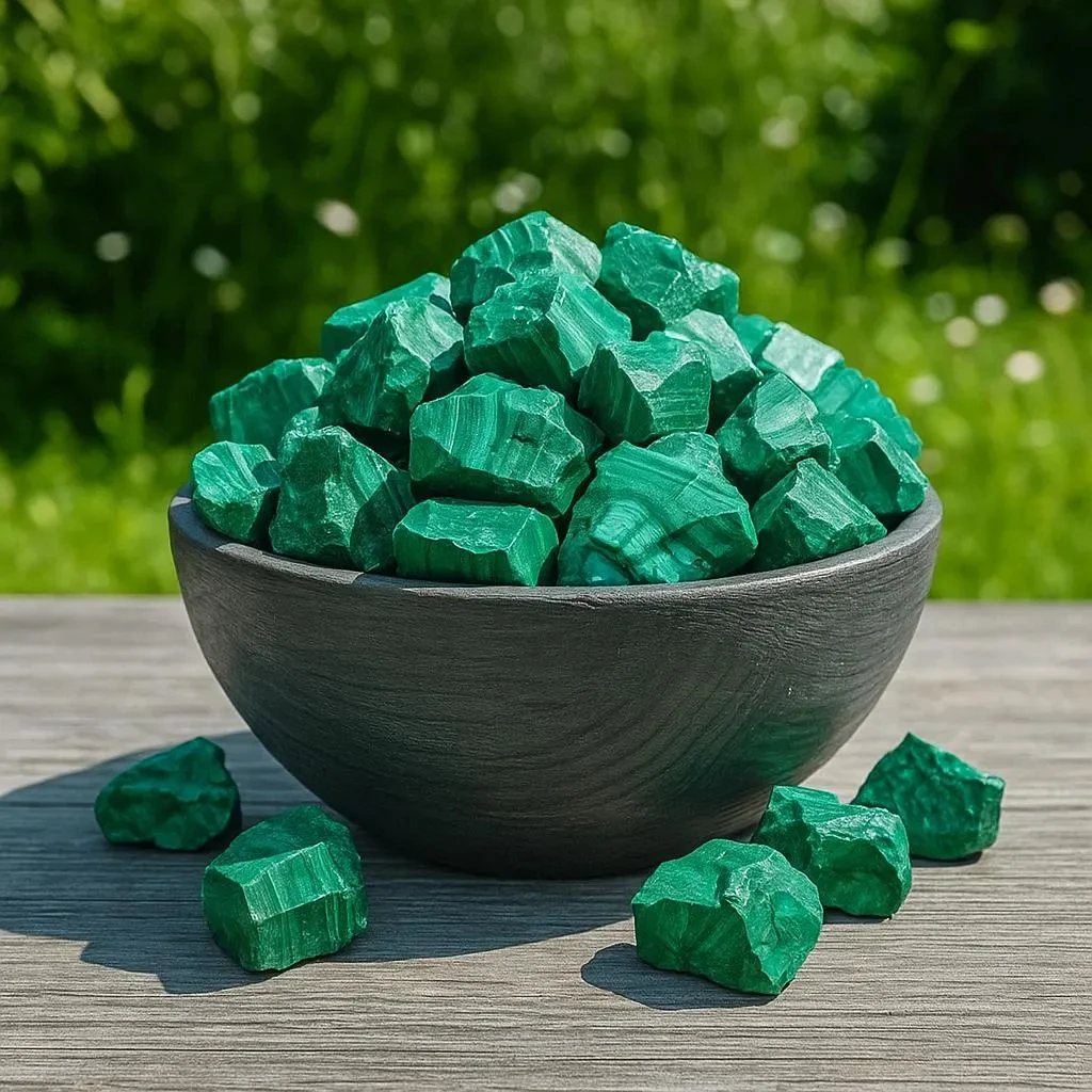 Malachite Raw Stone - Vibrant Green Chrysocolla Crystal Specimen with Unique Inclusions - Mineral Collection Gift for Home