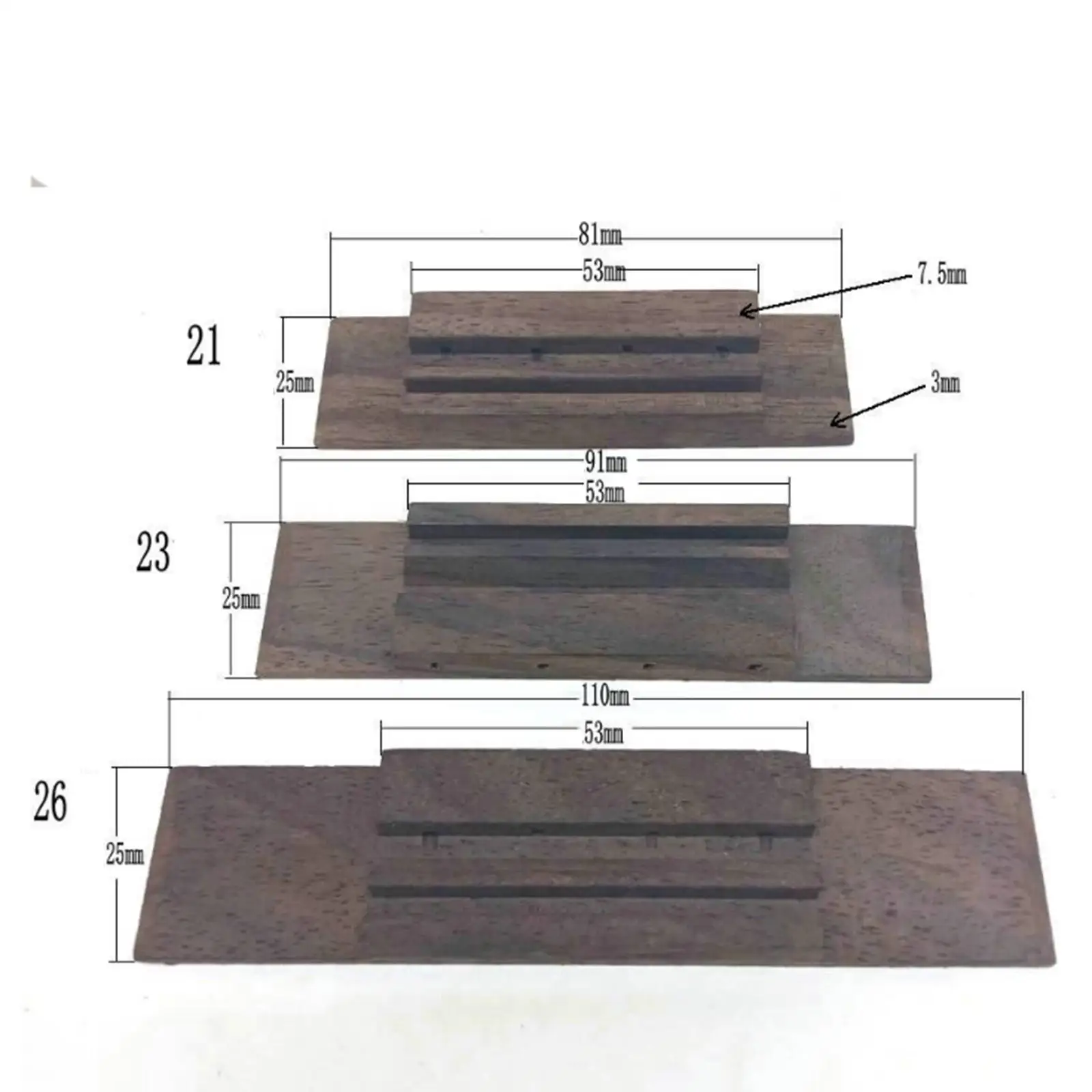 Wooden Ukulele Rosewood Bridge DIY Repair Kit Musical Instrument Part for 4 String Ukulele Guitar