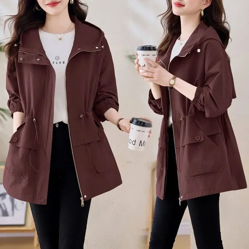 2026 New Fashion Spring Autumn Women's Jacket Long Sleeve Windbreaker Female Casual Basic coat Loose Jacket Outerwear KX135
