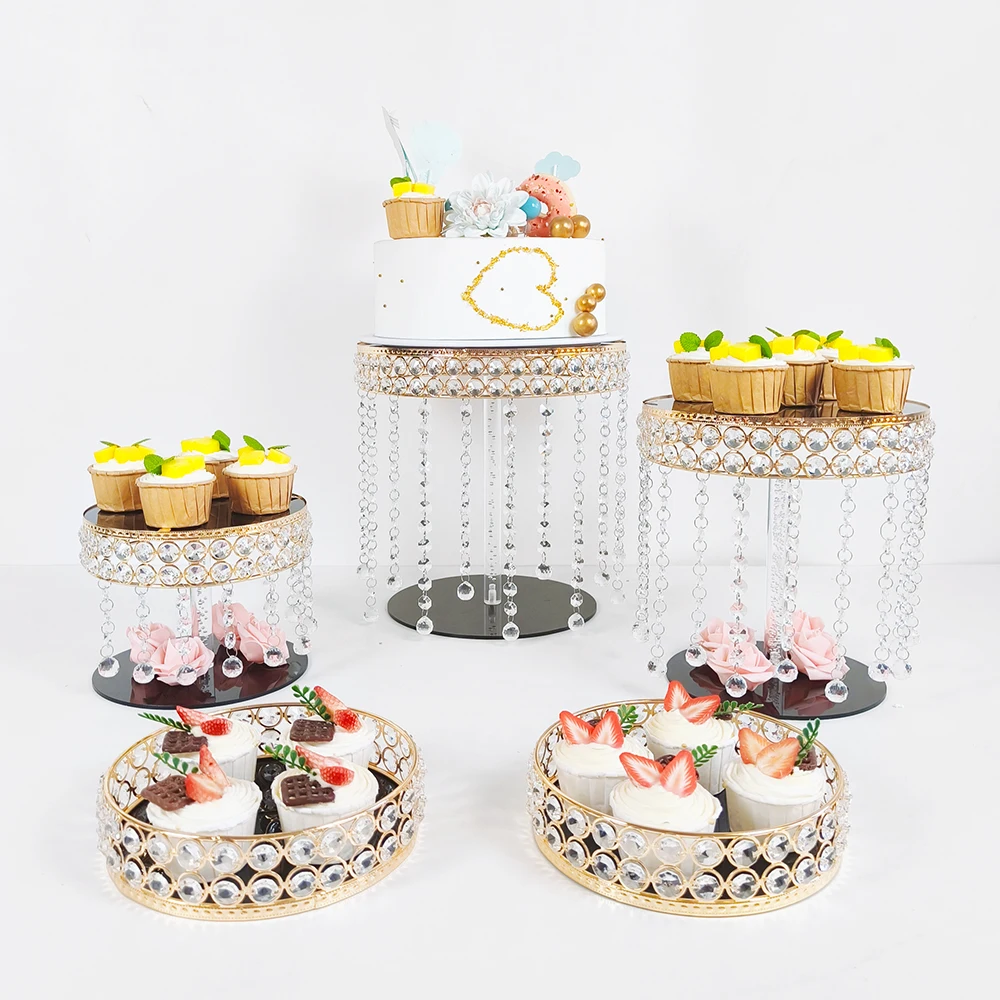 Imagem -02 - Gold Cake Stand Conjunto For Impressionante Sobremesa Mesa Display Elegante Sobremesa Bandejas Sobremesa Setup Decorações do Partido 38 Pcs