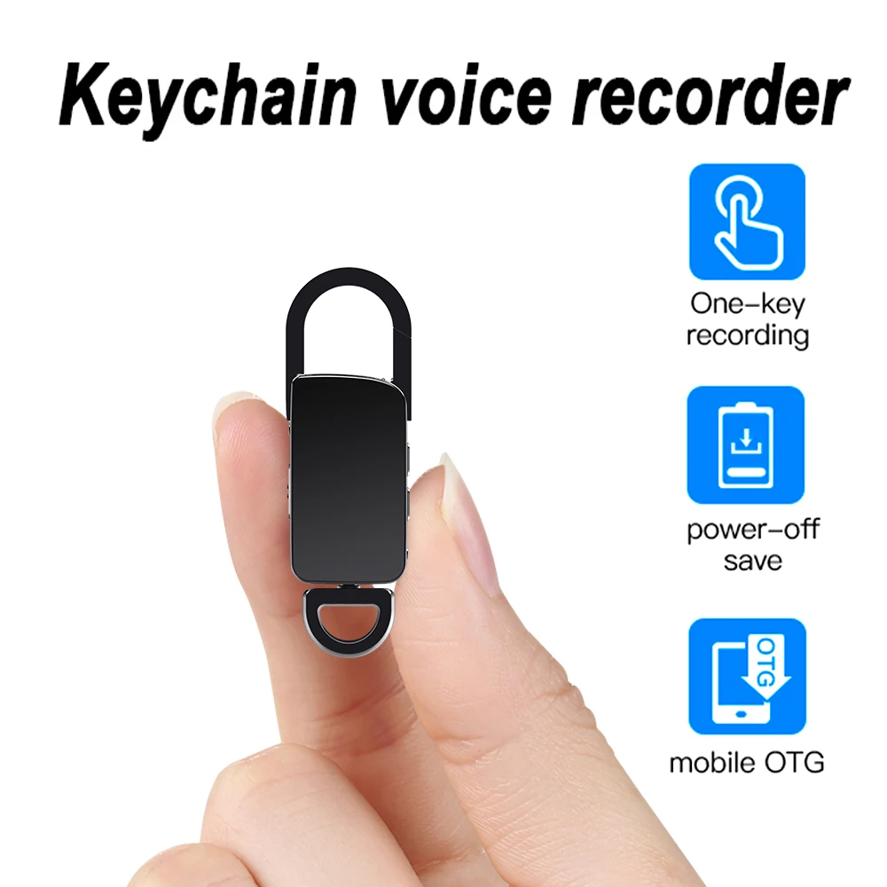 Mini Voice Recorder Sound Record Professional Small Recording Device Spy Gadgets Professional for Keychain/ Necklaces Mp3 Player