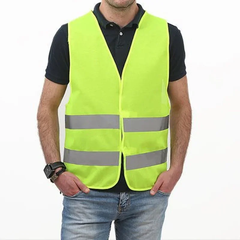 Abbigliamento riflettente per auto per la sicurezza gilet di sicurezza stradale giallo visibilità alta visibilità all'aperto per la corsa gilet sportivo da ciclismo