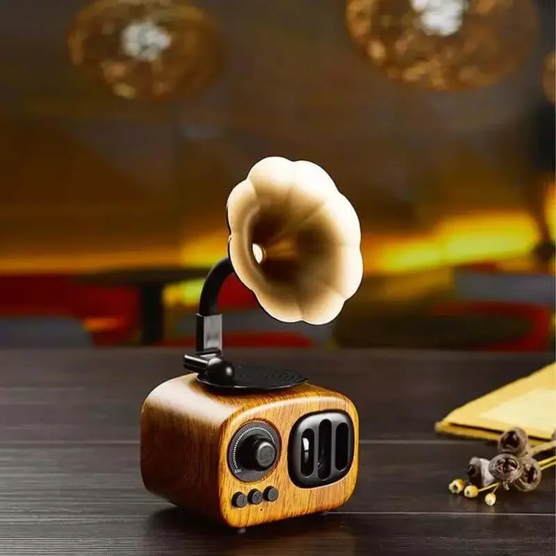 

Creative Retro Wireless Gramophone Bluetooth Speaker Audio Stereo Support TF Card Home Music Gift Phonograph Bluetooth Speaker