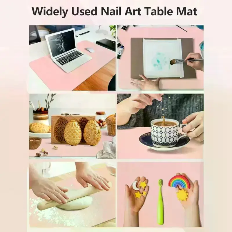 Foldable Nail Art Table Mat PU Leather Studio Desk Mat Nail Armrest Cushion Waterproof Hand Rest Pad Easy Cleaning Manicure Mat