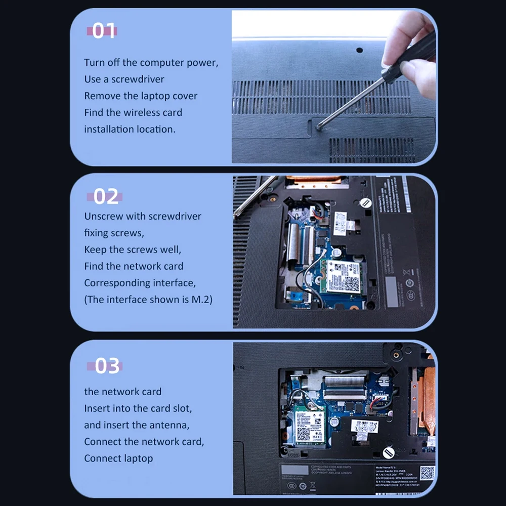 Imagem -06 - Tri Band sem Fio Wi-fi Card Qcncm865 2.4gbps Bluetooth 5.3 6e 802.11be M.2 Ngff Wlan Apenas para Win11