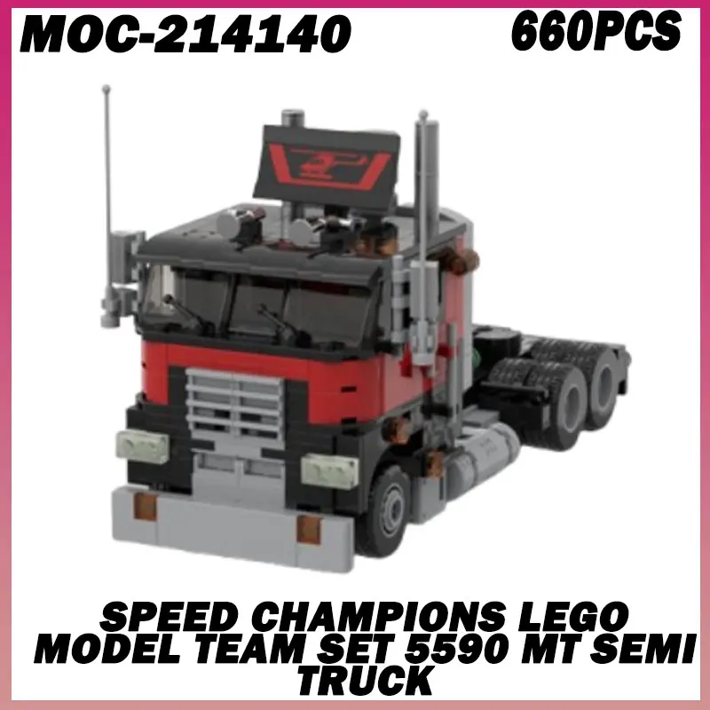 

660PCS MOC-214140 Speed Champions Model Team set 5590 MT Semi Truck Building Block Toys, Assembling Particles, DIY